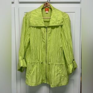 Hearts of palm, women, lightweight, chartreuse, jacket, size 22W